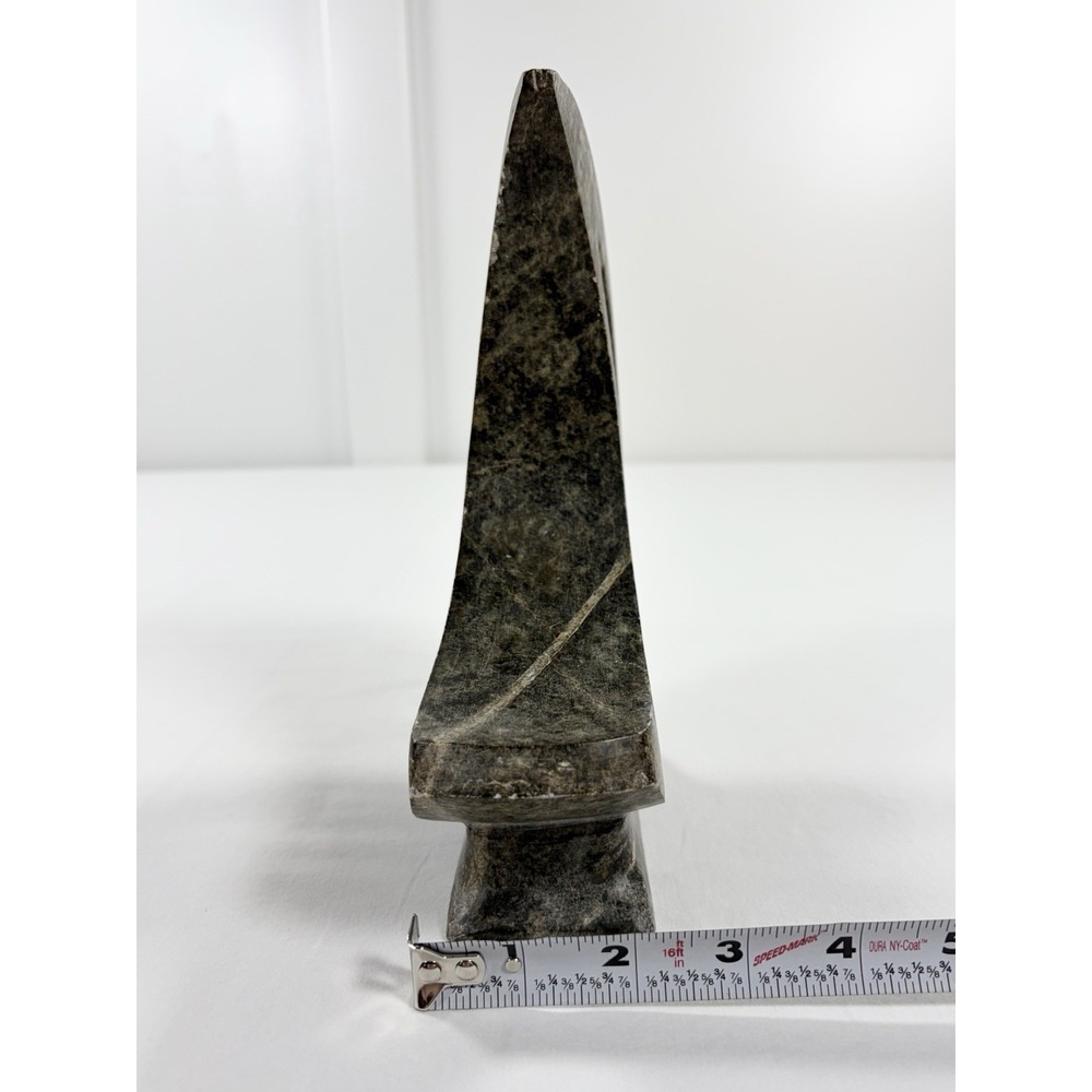 Mid-Century Modern Moon Sculpture 8" Abstract Crescent Stone Art Shelf Decor - Picture 8 of 9